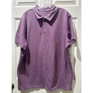 Goodfellow‎ & Co Shirt Mens Medium Purple Terry Cloth Johnny Collar Pocket Polo